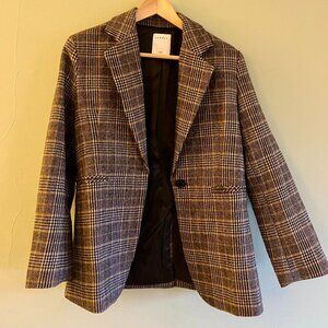 NWOT Sandro Women's Wool Plaid Blazer - FW20 FR 38, S/M